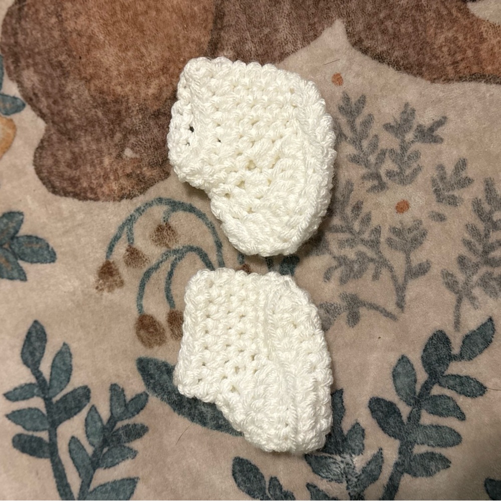 Handmade Crochet Dumpling Baby Outfit Set and Dumpling Onesie - Picture 5 of 6